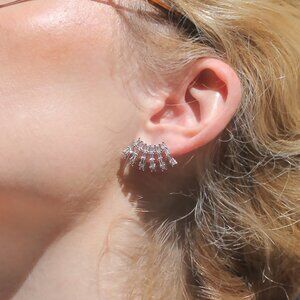 Baguette Bliss Wrap Earrings | CZ Ear Cuff Style in Sterling Silver